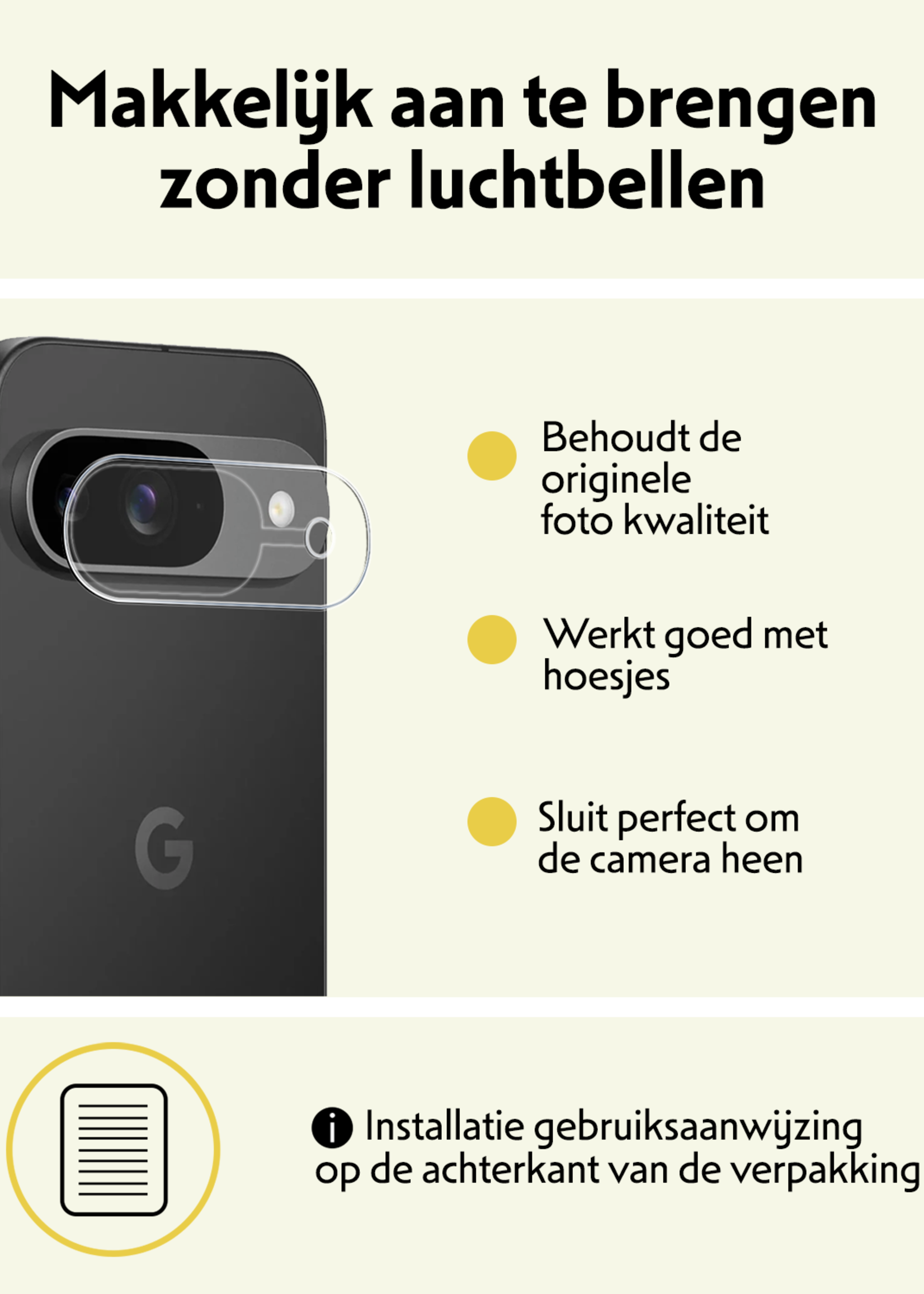 LUQ Screenprotector Geschikt voor Google Pixel 9 Camera Lens Screenprotector Glas - Screenprotector Geschikt voor Google Pixel 9 Screenprotector Camera Protector Gehard Glas - 3 PACK