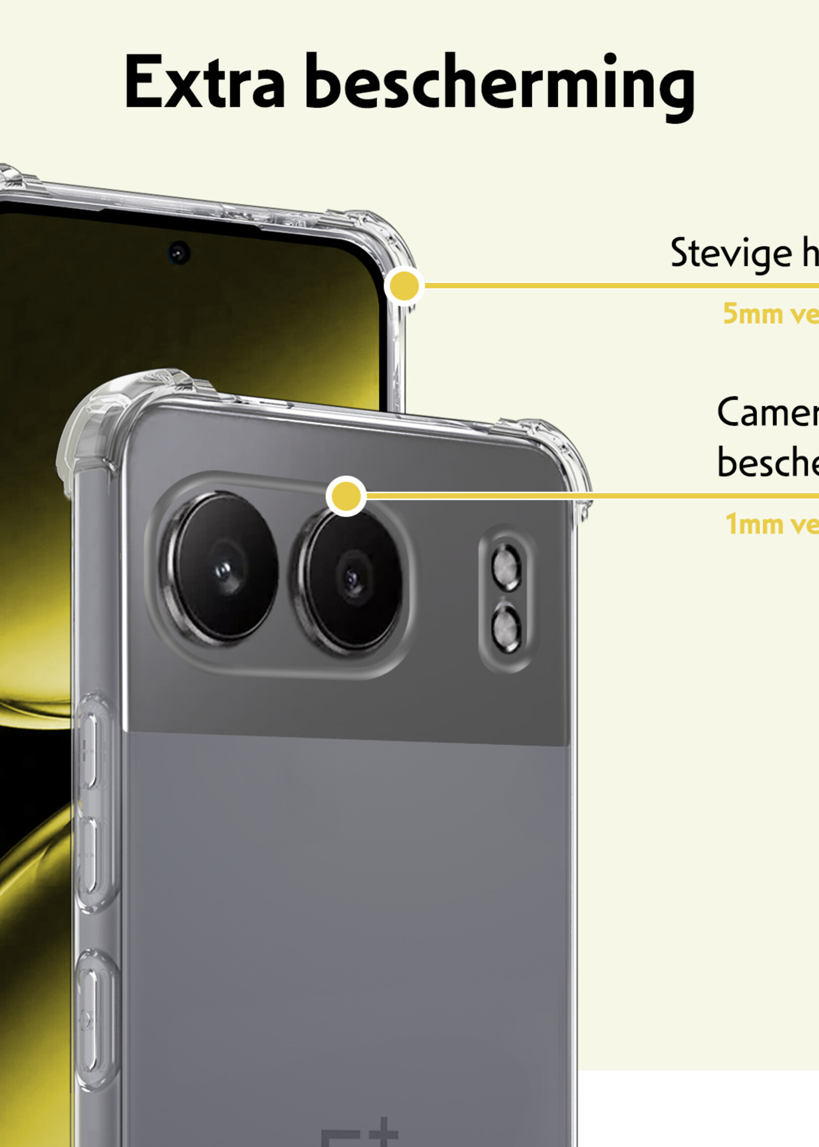 LUQ Hoesje Geschikt voor OnePlus Nord 4 Hoesje Siliconen Shock Proof Case Hoes - Hoes Geschikt voor OnePlus Nord 4 Hoes Cover Case Shockproof - Transparant