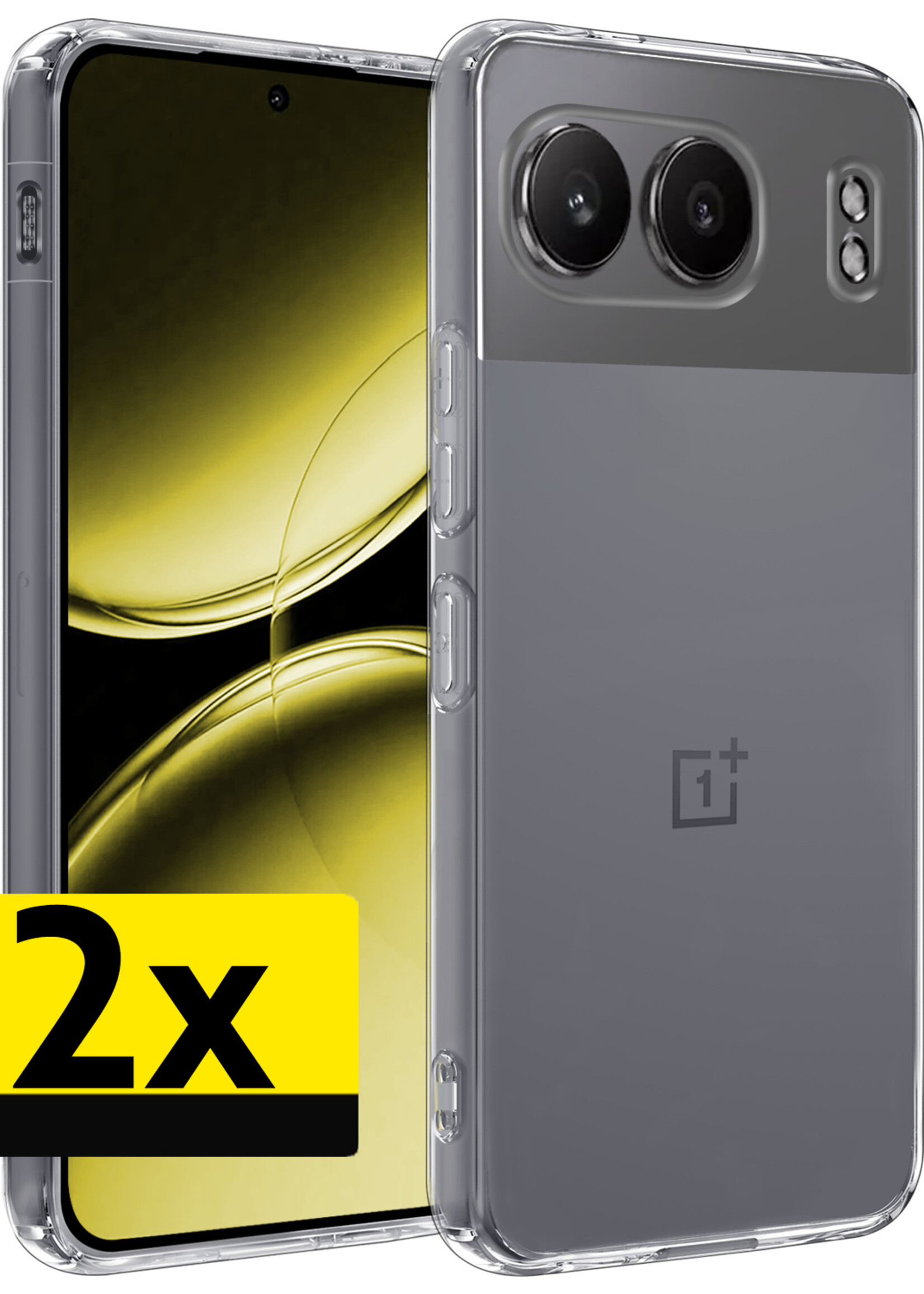 LUQ Hoesje Geschikt voor OnePlus Nord 4 Hoesje Siliconen Case Hoes - Hoes Geschikt voor OnePlus Nord 4 Hoes Cover Case - Transparant - 2 PACK