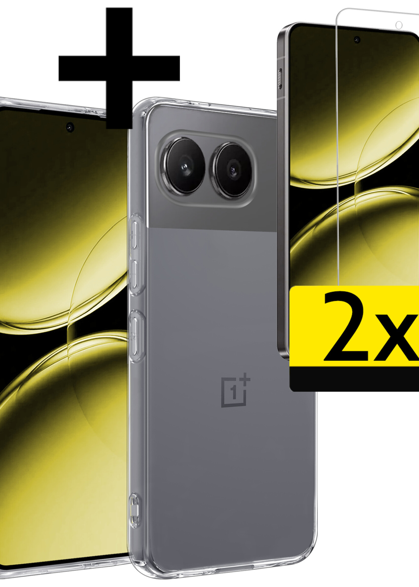 LUQ Hoesje Geschikt voor OnePlus Nord 4 Hoesje Siliconen Case Hoes Met 2x Screenprotector - Hoes Geschikt voor OnePlus Nord 4 Hoes Cover Case - Transparant