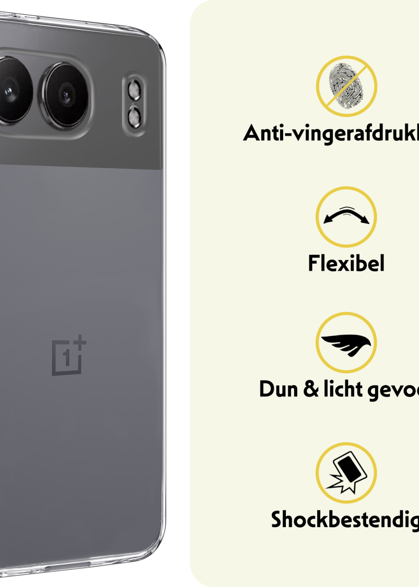 LUQ Hoesje Geschikt voor OnePlus Nord 4 Hoesje Siliconen Case Hoes Met 2x Screenprotector - Hoes Geschikt voor OnePlus Nord 4 Hoes Cover Case - Transparant