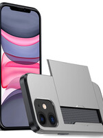 LUQ LUQ iPhone 11 Hoesje Pashouder Hard - Grijs