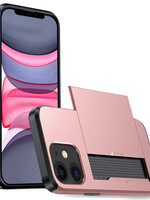 LUQ LUQ iPhone 11 Hoesje Pashouder Hard - Rosé Goud