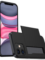 LUQ LUQ iPhone 11 Hoesje Pashouder Hard - Zwart