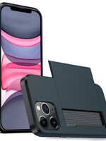 LUQ LUQ iPhone 11 Pro Max Hoesje Pashouder Hard - Donker Blauw
