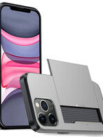 LUQ LUQ iPhone 11 Pro Max Hoesje Pashouder Hard - Grijs