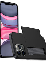 LUQ LUQ iPhone 11 Pro Max Hoesje Pashouder Hard - Zwart