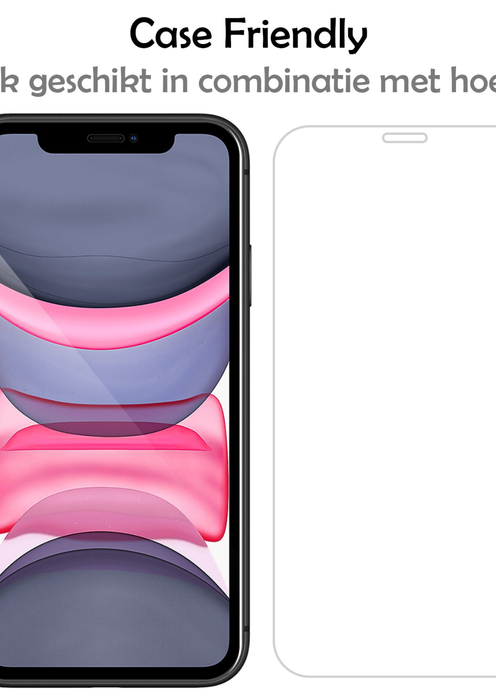LUQ Hoesje Geschikt voor iPhone 11 Pro Max Hoesje Case Pashouder Hard Cover Met 2x Screenprotector - Hoes Geschikt voor iPhone 11 Pro Max Hoesje Met Kaarthouder - Rosé Goud