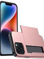 LUQ LUQ iPhone 14 Plus Hoesje Pashouder Hard - Rosé Goud