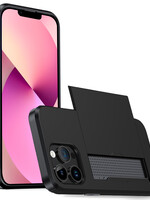 LUQ LUQ iPhone 14 Pro Max Hoesje Pashouder Hard - Zwart
