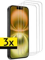 LUQ LUQ iPhone 16 Plus Screenprotector Glas Met Dichte Notch - 3 PACK