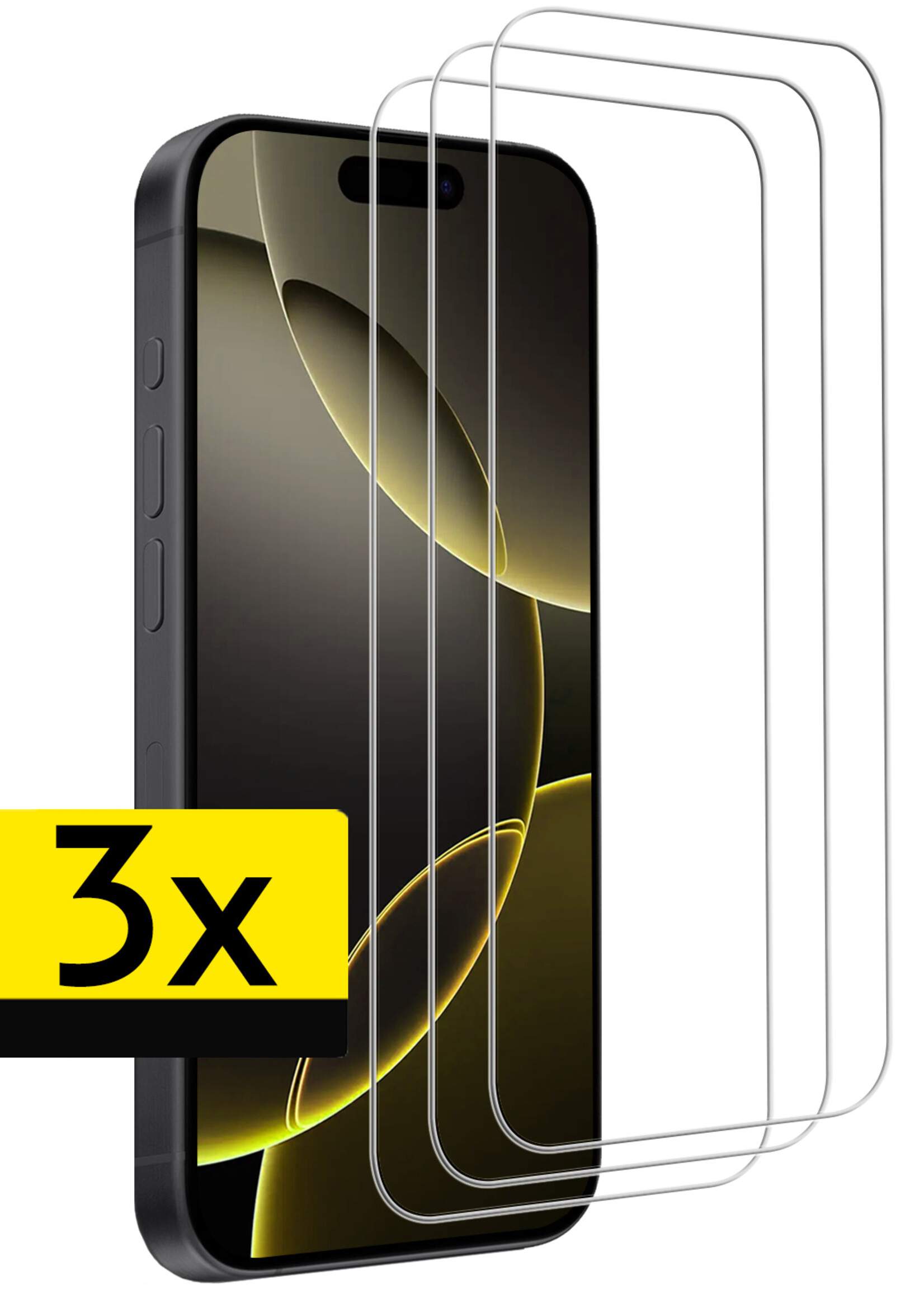 LUQ Screenprotector Geschikt voor iPhone 16 Pro Screenprotector Volledig - Screenprotector Geschikt voor iPhone 16 Pro Screenprotector Bescherm Glas - 3 Stuks
