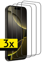 LUQ LUQ iPhone 16 Pro Max Screenprotector Glas Full Cover 2D - 3 PACK