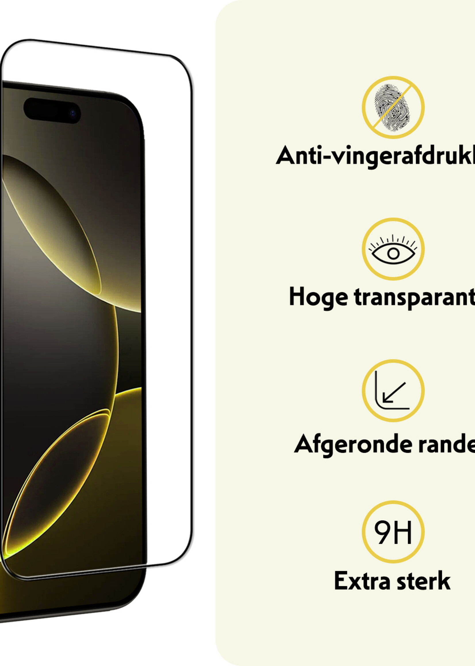 LUQ Screenprotector Geschikt voor iPhone 16 Pro Max Screenprotector Glas Full Cover - Screenprotector Geschikt voor iPhone 16 Pro Max Screenprotector Full Cover - 3 Stuks