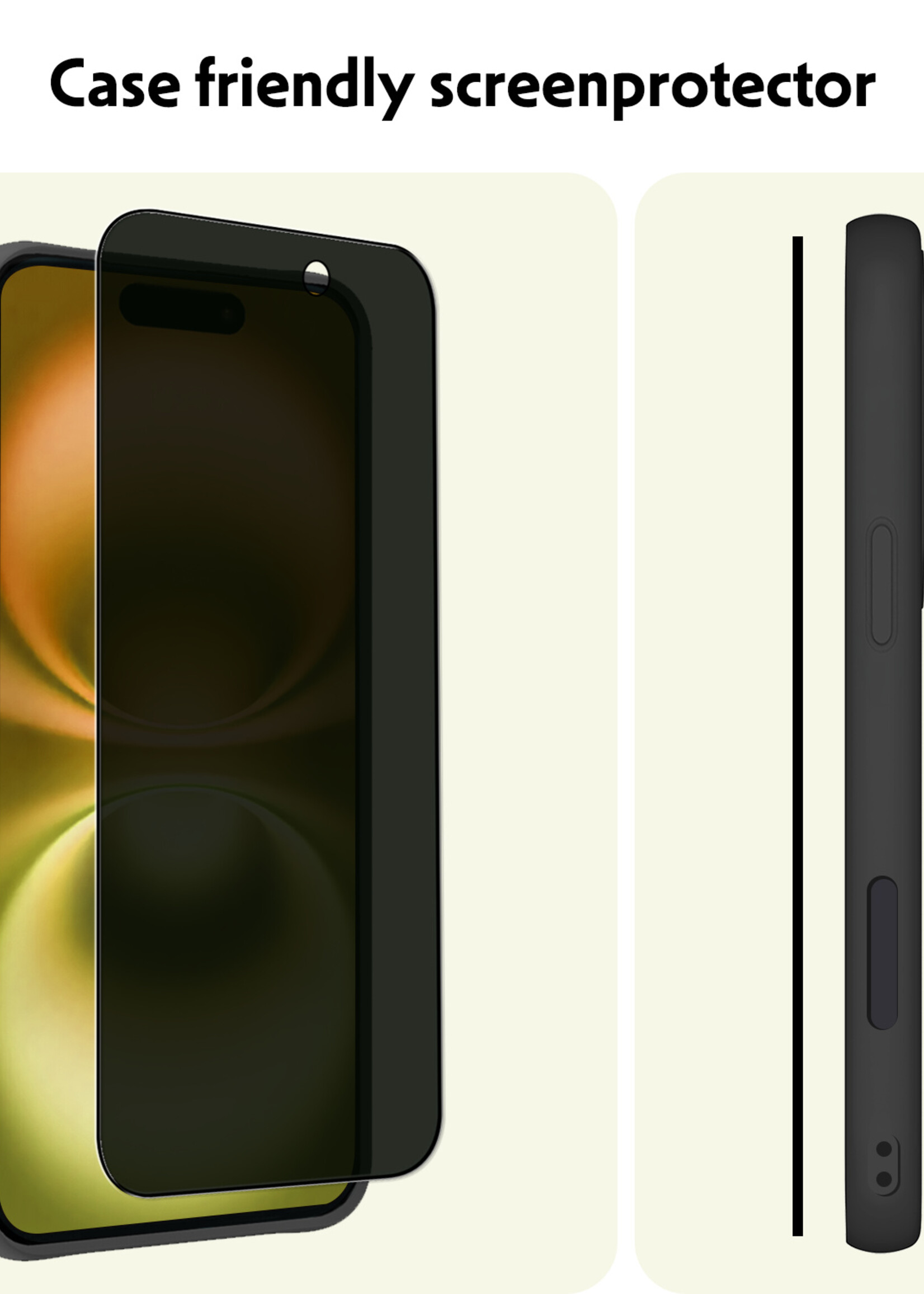 LUQ Screenprotector Geschikt voor iPhone 16 Plus Privacy Screenprotector Bescherm Glas - Privacy Screenprotector Geschikt voor iPhone 16 Plus Screenprotector Glas