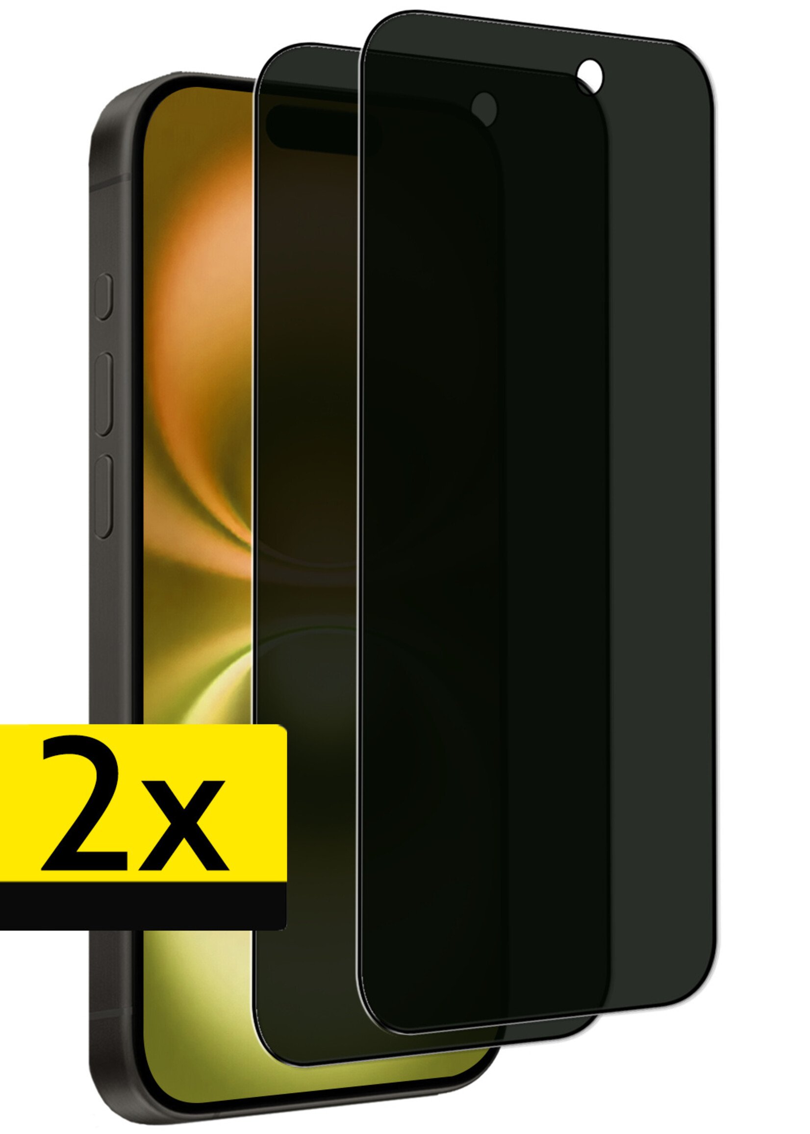 LUQ Screenprotector Geschikt voor iPhone 16 Plus Privacy Screenprotector Bescherm Glas - Privacy Screenprotector Geschikt voor iPhone 16 Plus Screenprotector Glas - 2 Stuks