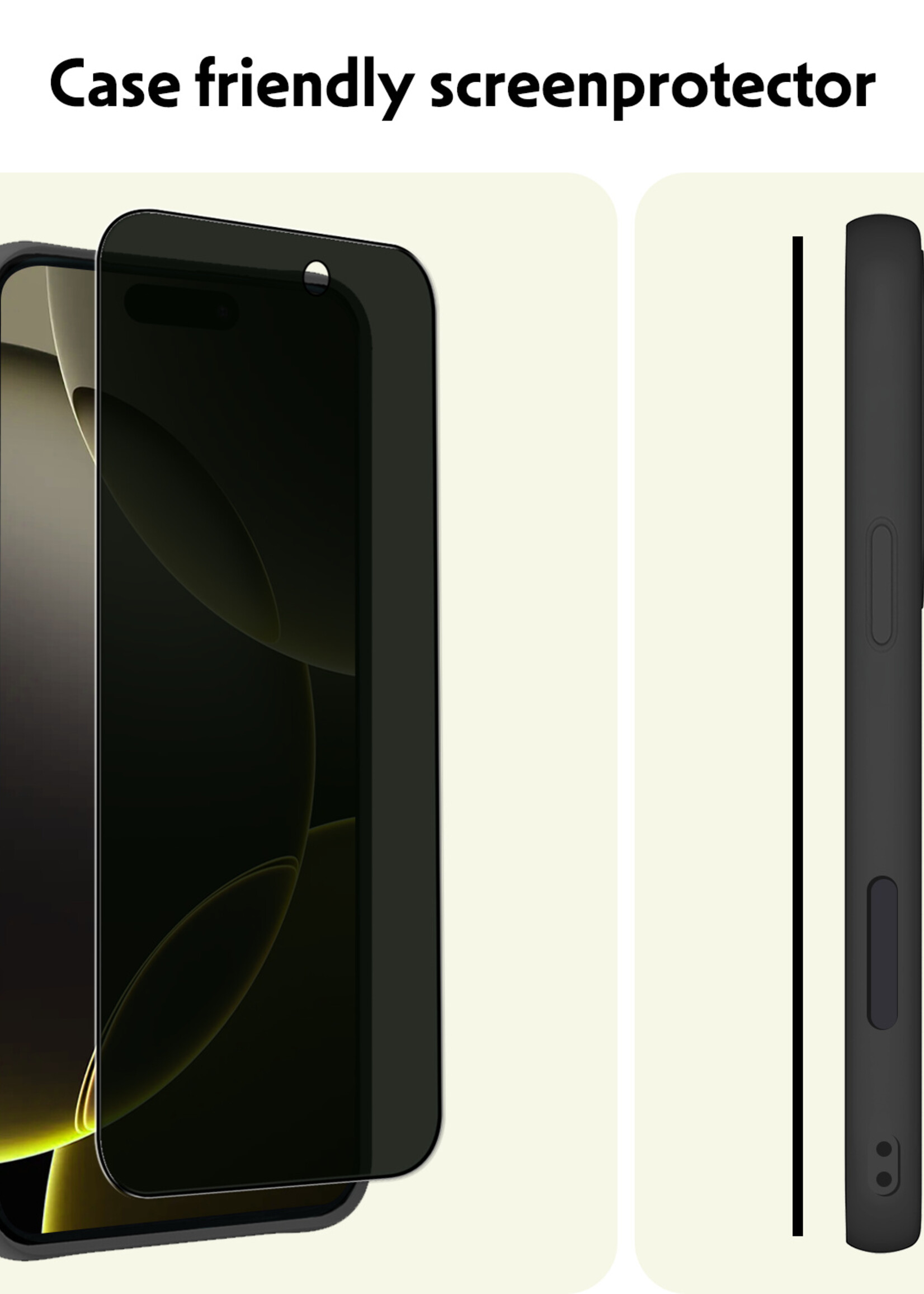 LUQ Screenprotector Geschikt voor iPhone 16 Pro Privacy Screenprotector Bescherm Glas - Privacy Screenprotector Geschikt voor iPhone 16 Pro Screenprotector Glas - 2 Stuks