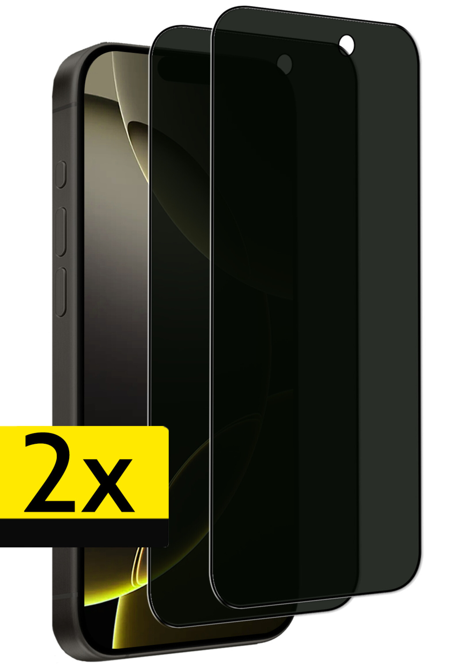 LUQ Screenprotector Geschikt voor iPhone 16 Pro Max Privacy Screenprotector Bescherm Glas - Privacy Screenprotector Geschikt voor iPhone 16 Pro Max Screenprotector Glas - 2 Stuks