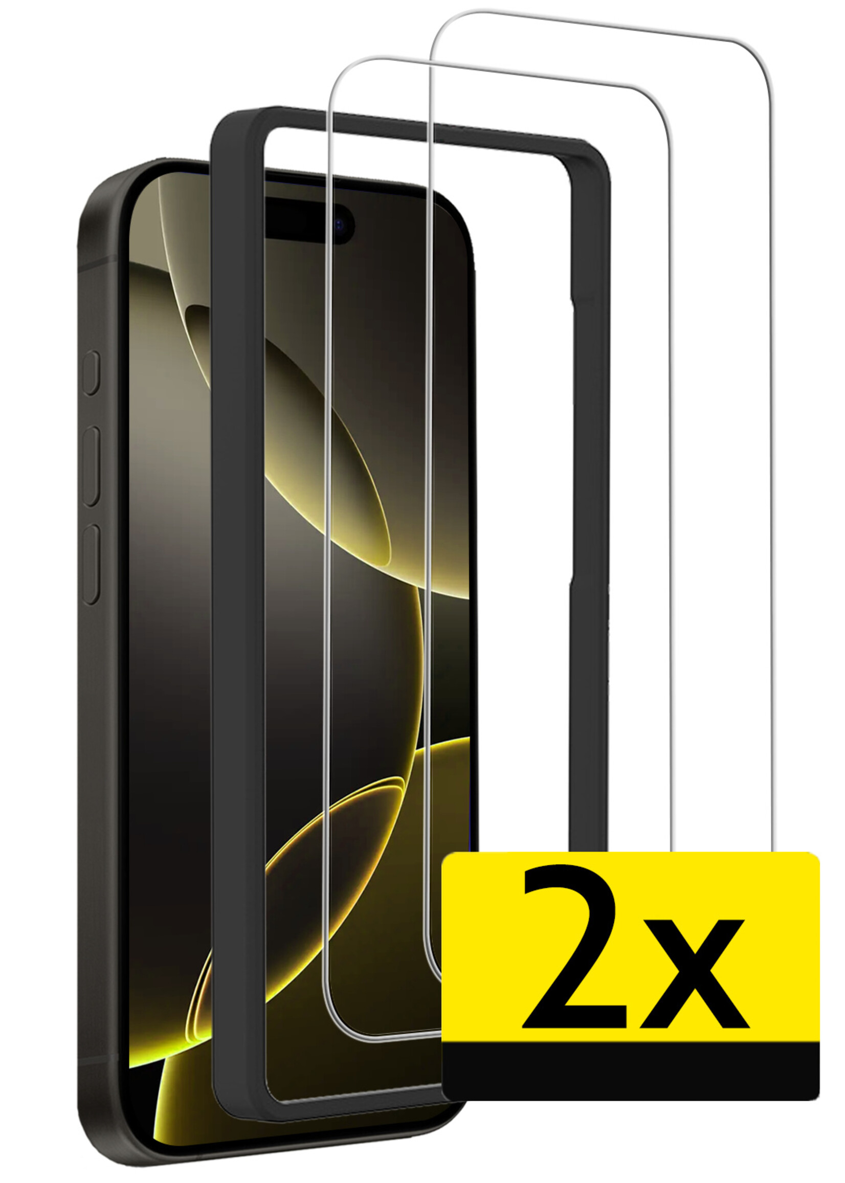 LUQ Screenprotector Geschikt voor iPhone 16 Pro Screenprotector Met Installatie Frame Beschermglas Gehard Glas - Screenprotector Geschikt voor iPhone 16 Pro Screenprotector Met Frame - 2 Stuks
