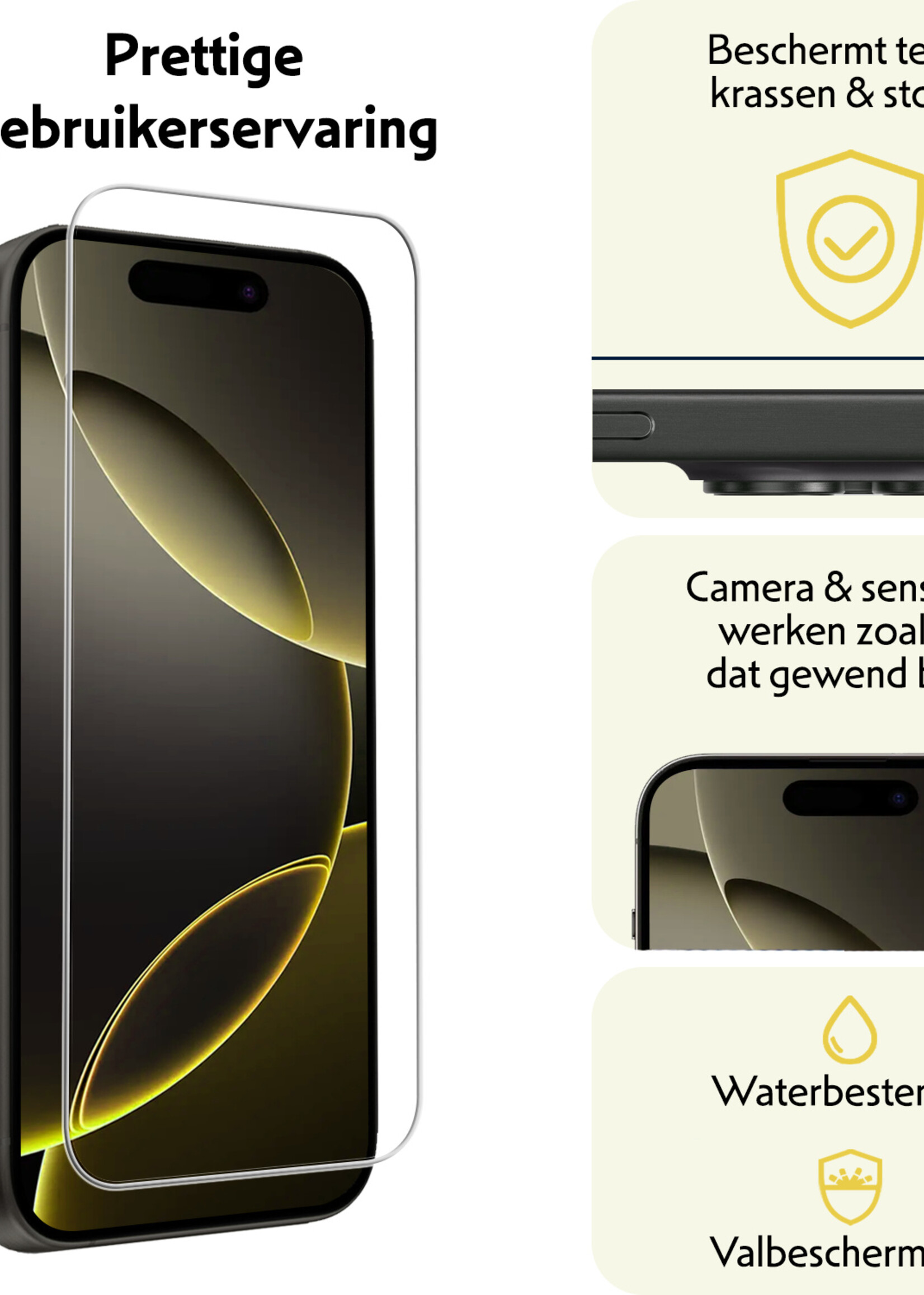 LUQ Screenprotector Geschikt voor iPhone 16 Pro Screenprotector Met Installatie Frame Beschermglas Gehard Glas - Screenprotector Geschikt voor iPhone 16 Pro Screenprotector Met Frame - 3 Stuks
