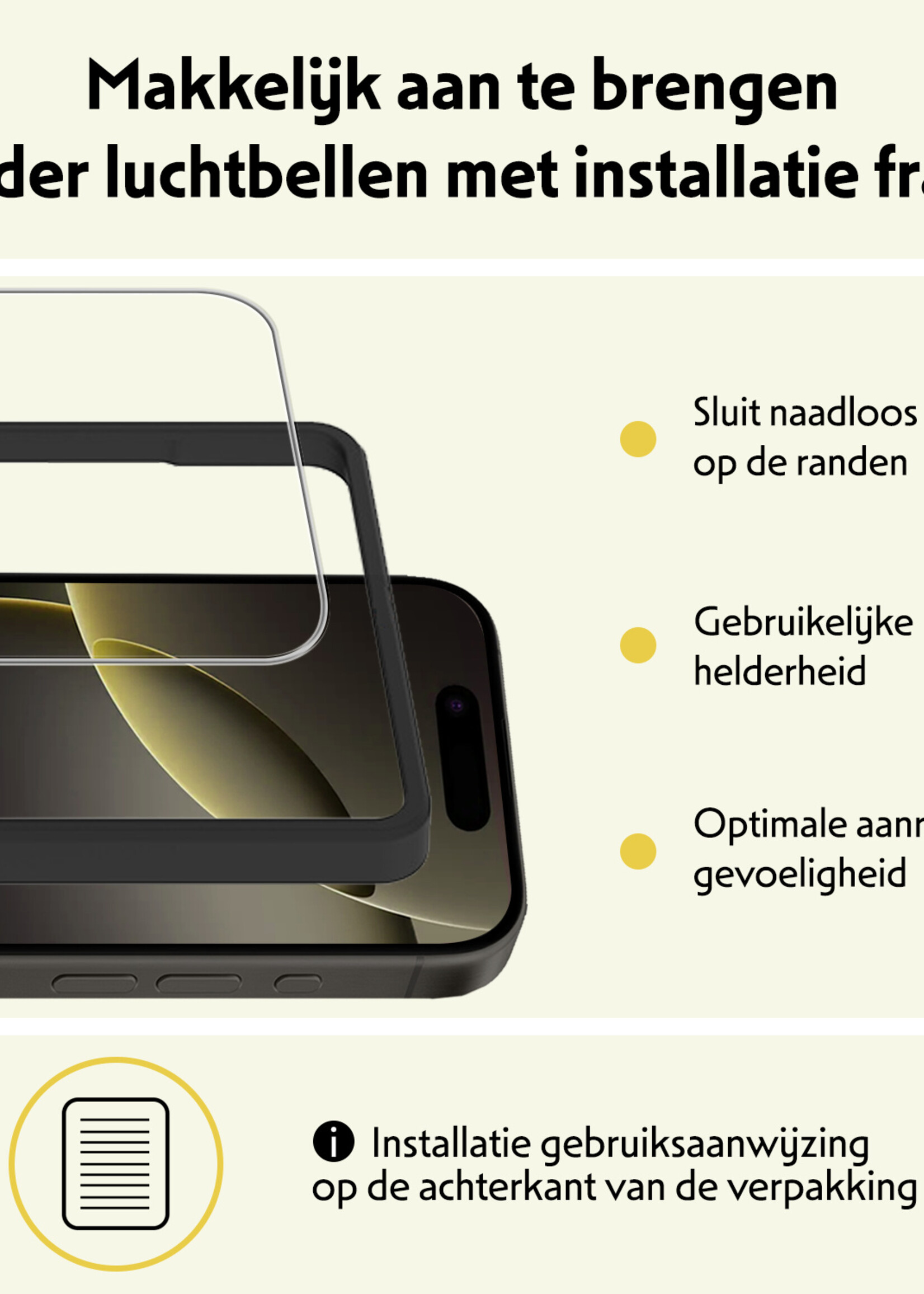 LUQ Screenprotector Geschikt voor iPhone 16 Pro Max Screenprotector Met Installatie Frame Beschermglas Gehard Glas - Screenprotector Geschikt voor iPhone 16 Pro Max Screenprotector Met Frame - 3 Stuks