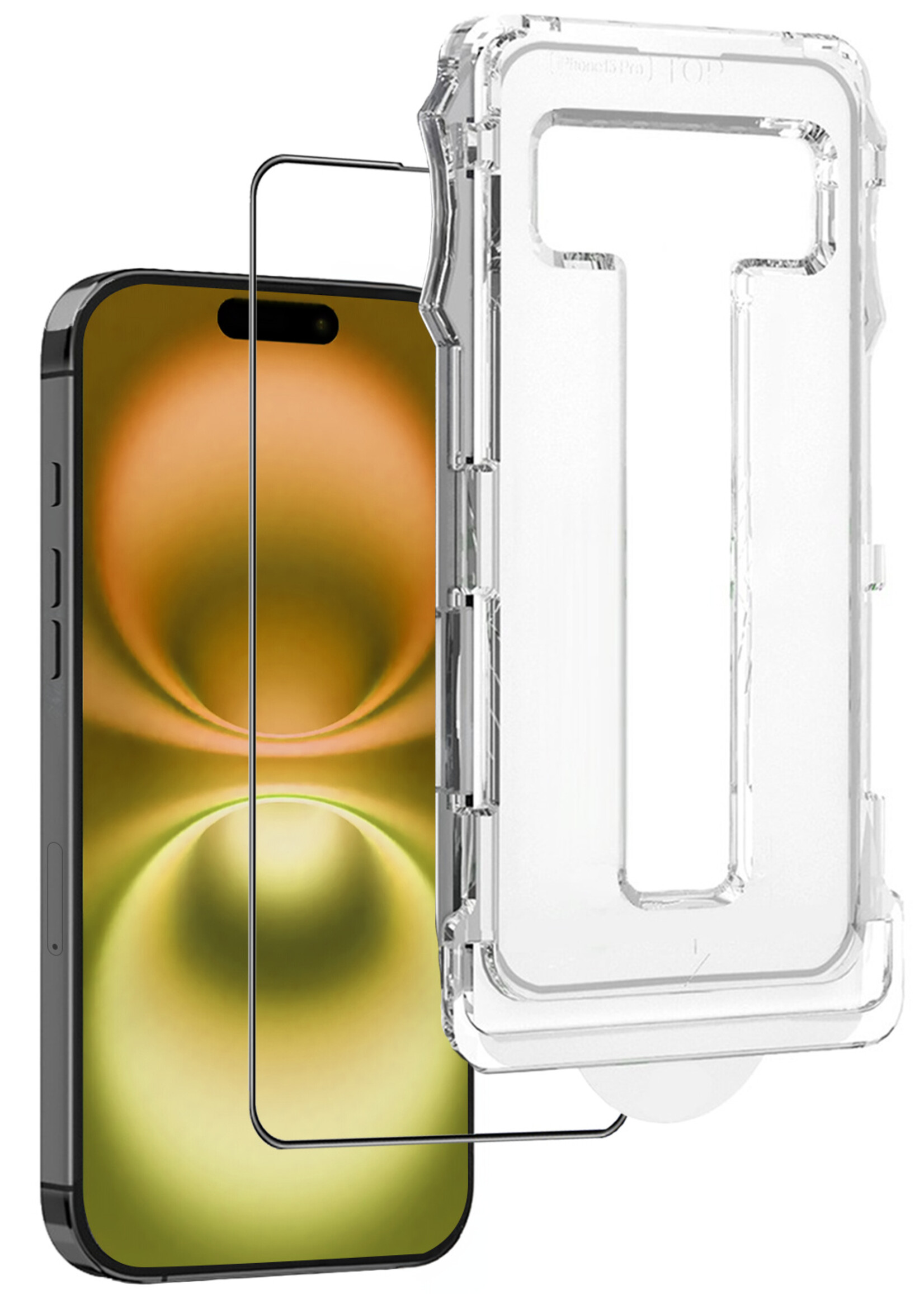 LUQ Screenprotector Geschikt voor iPhone 16 Plus Screenprotector Met Instalatie Kit Buigbaar Glas Full Cover - Screenprotector Geschikt voor iPhone 16 Plus Screenprotector Met Uitlijningstool Full Cover