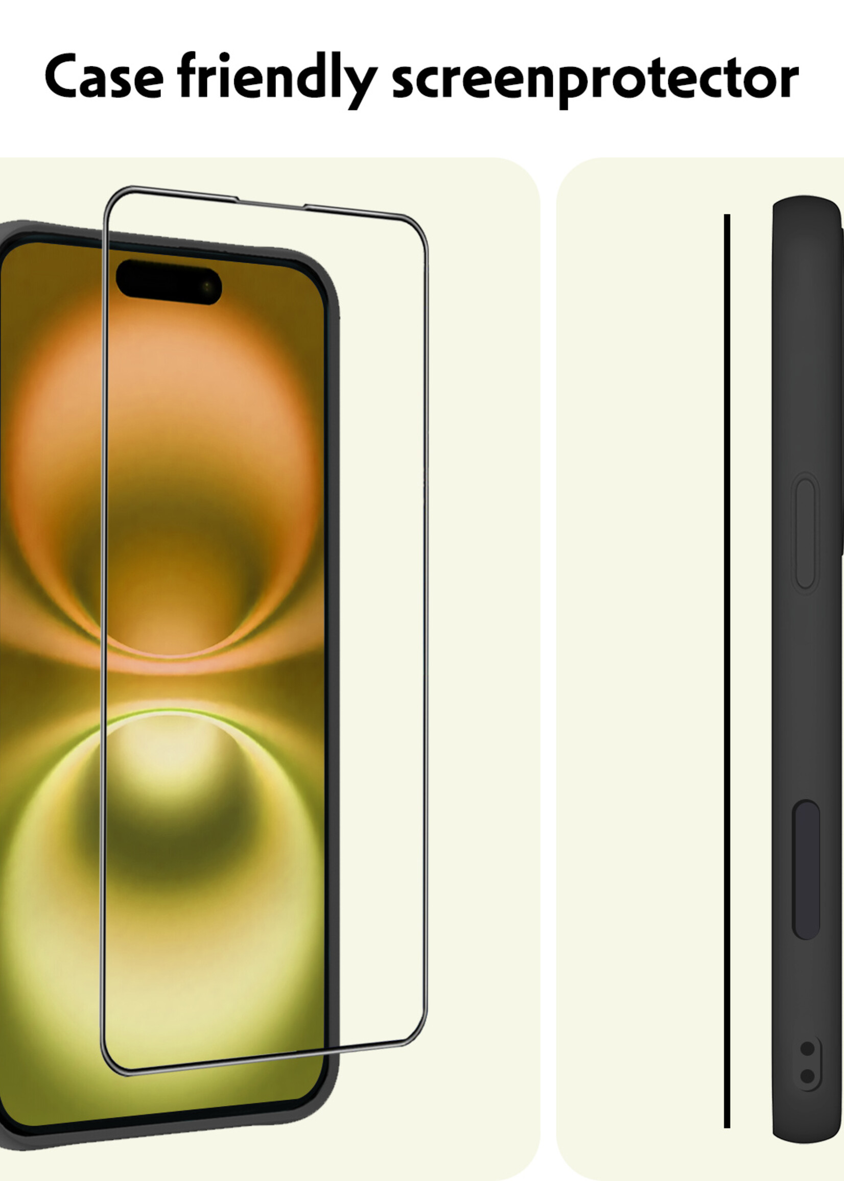 LUQ Screenprotector Geschikt voor iPhone 16 Plus Screenprotector Met Instalatie Kit Buigbaar Glas Full Cover - Screenprotector Geschikt voor iPhone 16 Plus Screenprotector Met Uitlijningstool Full Cover