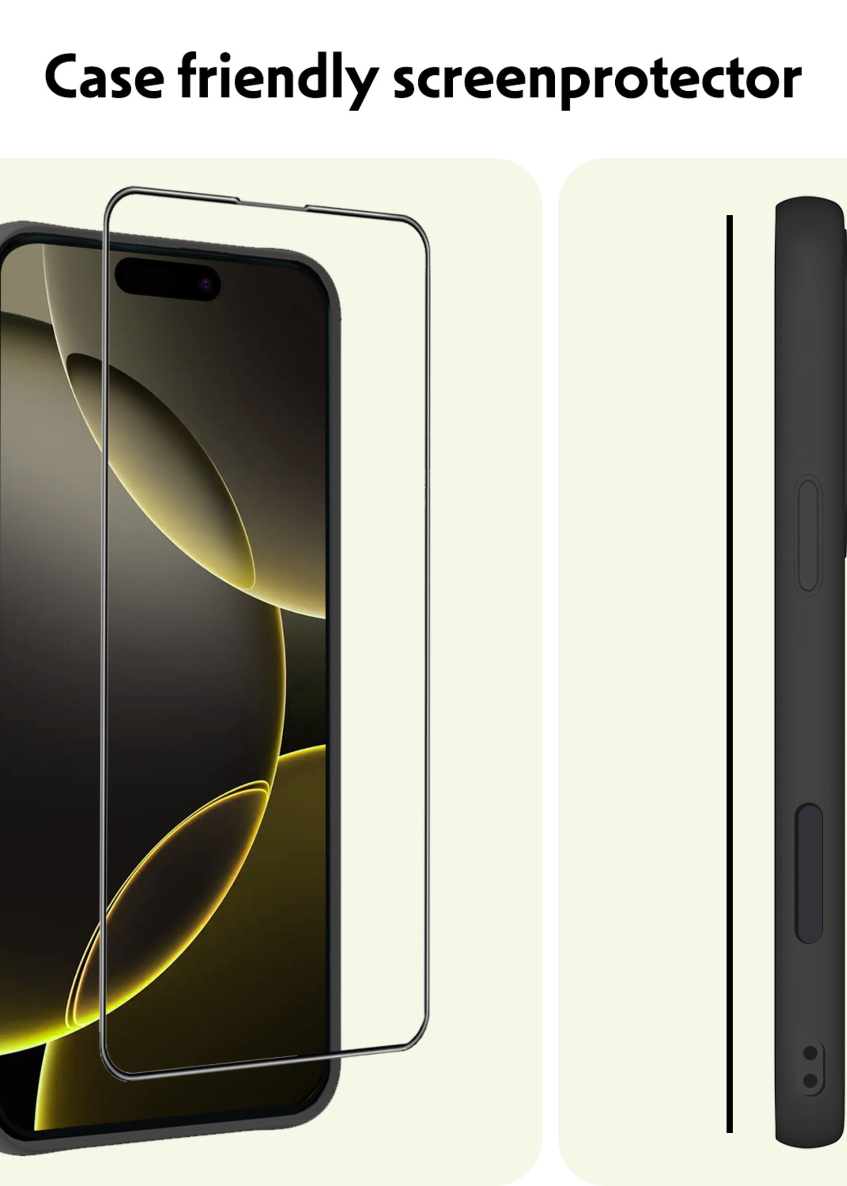 LUQ Screenprotector Geschikt voor iPhone 16 Pro Screenprotector Met Instalatie Kit Buigbaar Glas Full Cover - Screenprotector Geschikt voor iPhone 16 Pro Screenprotector Met Uitlijningstool Full Cover - 3 Stuks