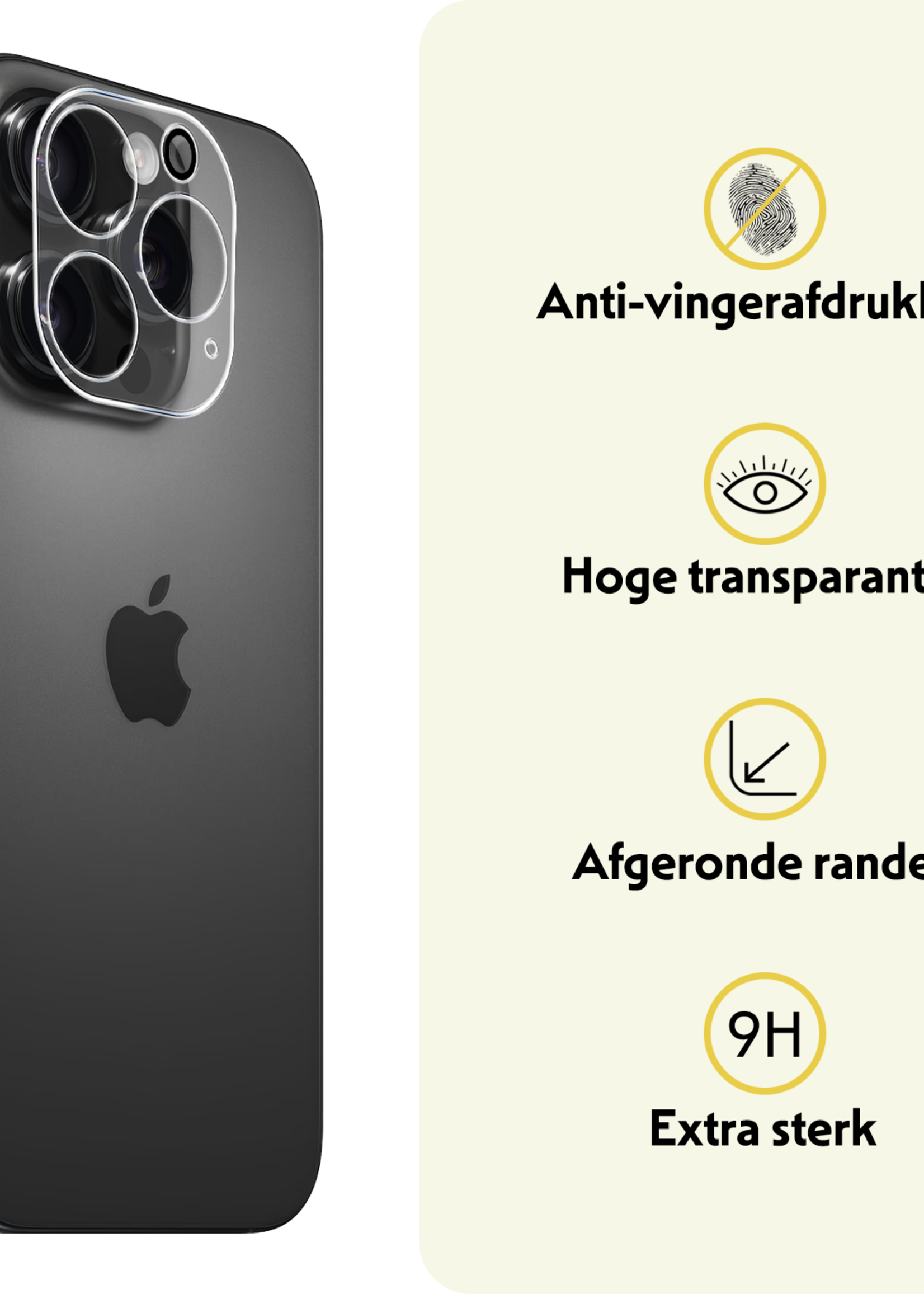 LUQ Screenprotector Geschikt voor iPhone 16 Pro Camera Screenprotector Tempered Glass - Screenprotector Geschikt voor iPhone 16 Pro Screenprotector Camera Screenprotector - 3 Stuks