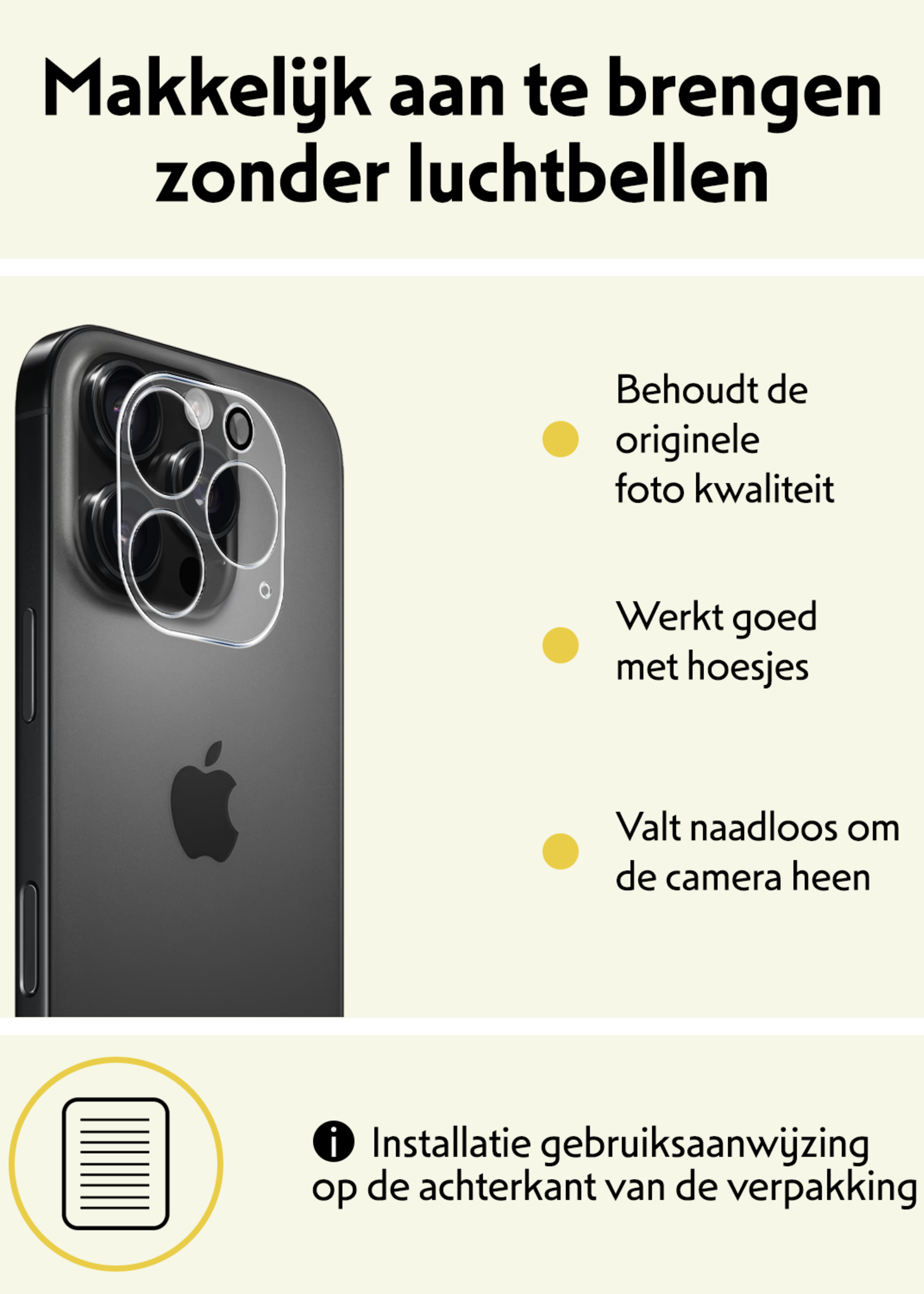 LUQ Screenprotector Geschikt voor iPhone 16 Pro Max Camera Screenprotector Tempered Glass - Screenprotector Geschikt voor iPhone 16 Pro Max Screenprotector Camera Screenprotector