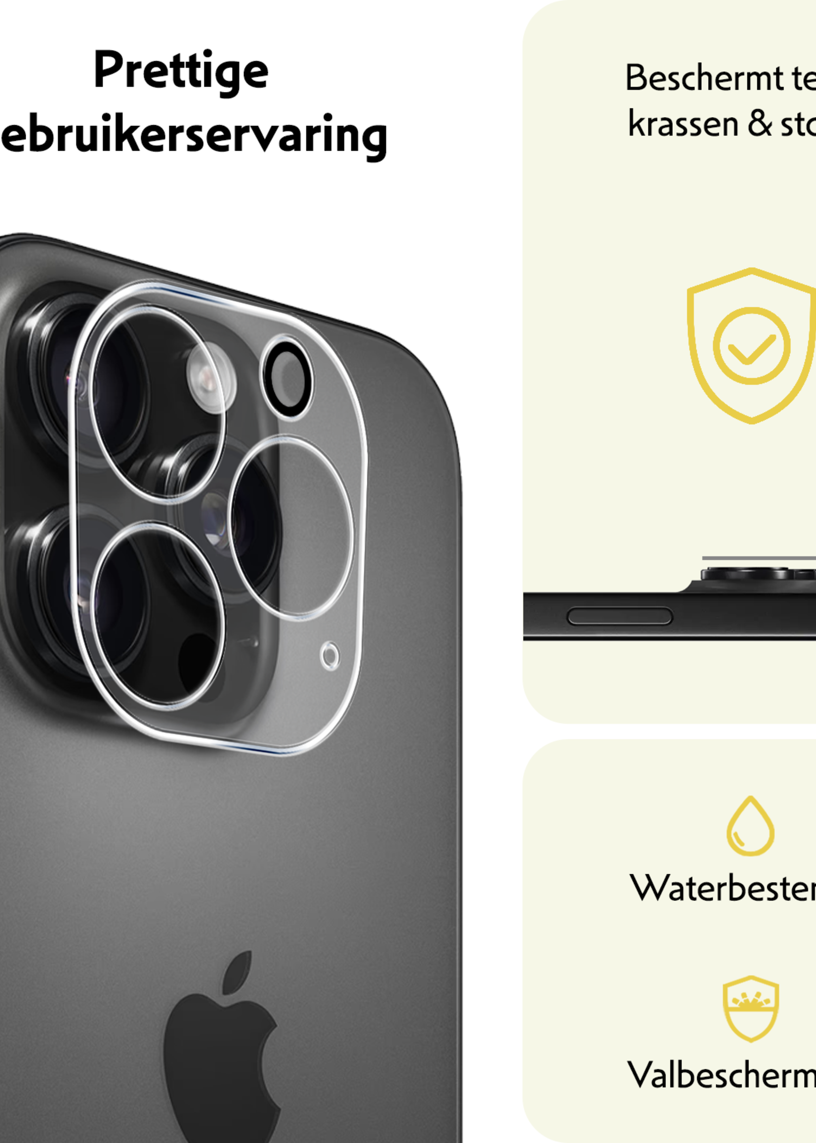 LUQ Screenprotector Geschikt voor iPhone 16 Pro Max Camera Screenprotector Tempered Glass - Screenprotector Geschikt voor iPhone 16 Pro Max Screenprotector Camera Screenprotector - 2 Stuks