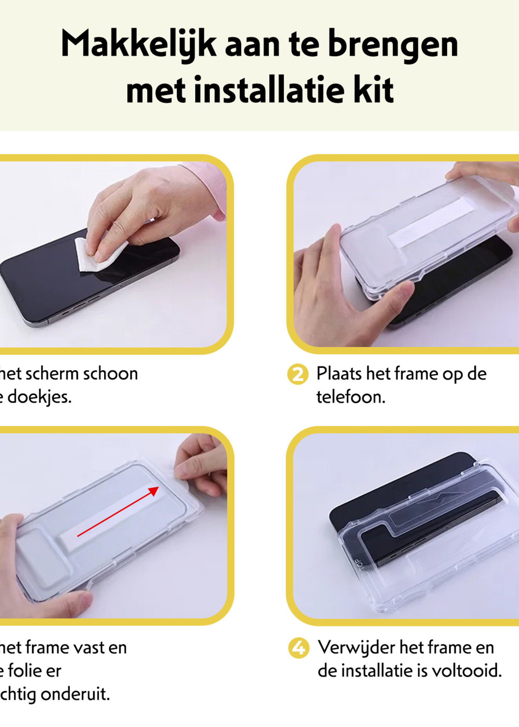 LUQ Screenprotector Geschikt voor iPhone 16 Pro Max Screenprotector Met Instalatie Kit Buigbaar Glas Full Cover - Screenprotector Geschikt voor iPhone 16 Pro Max Screenprotector Met Uitlijningstool Full Cover