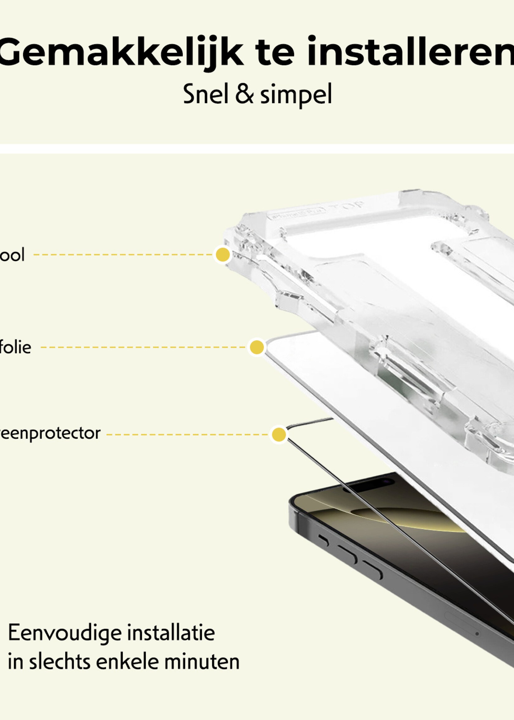 LUQ Screenprotector Geschikt voor iPhone 16 Pro Max Screenprotector Met Instalatie Kit Buigbaar Glas Full Cover - Screenprotector Geschikt voor iPhone 16 Pro Max Screenprotector Met Uitlijningstool Full Cover