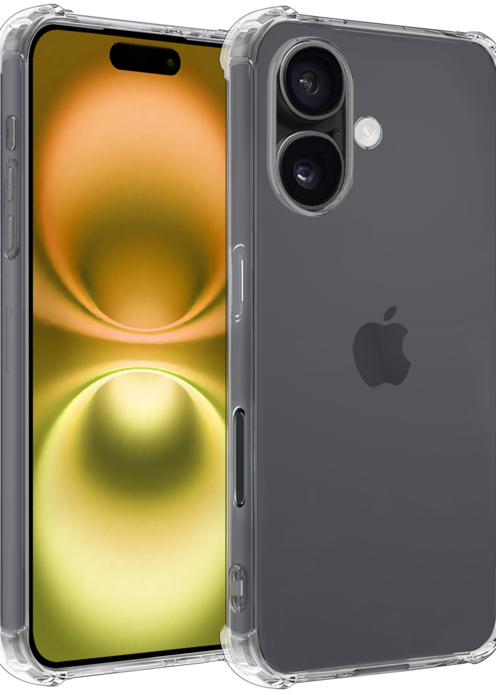 LUQ Hoesje Geschikt voor iPhone 16 Plus Hoesje Case Pashouder Cover Siliconen - Hoes Geschikt voor iPhone 16 Plus Hoesje Met Kaarthouder - Transparant