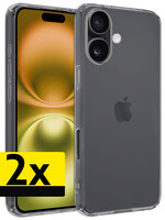 LUQ LUQ iPhone 16 Hoesje Siliconen - Transparant - 2 PACK