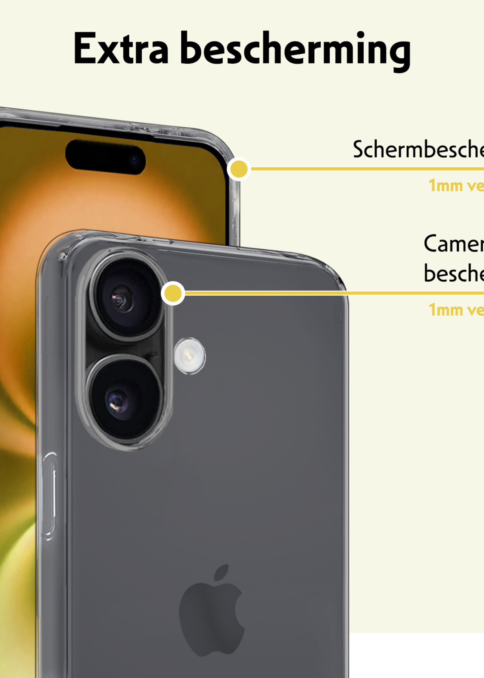 LUQ Hoesje Geschikt voor iPhone 16 Plus Hoesje Siliconen Case - Hoes Geschikt voor iPhone 16 Plus Hoes Siliconen - Transparant