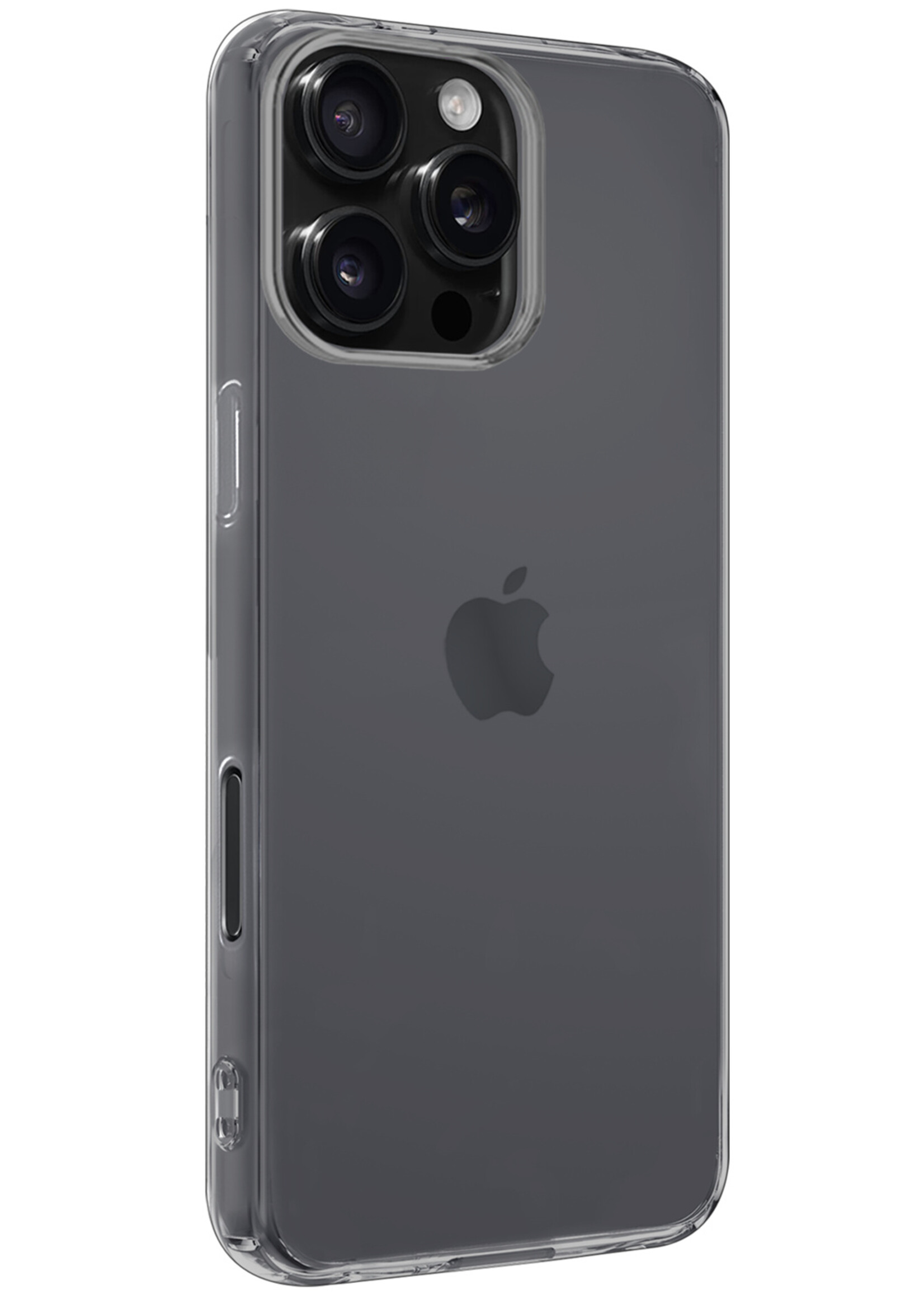 LUQ Hoesje Geschikt voor iPhone 16 Pro Hoesje Siliconen Case Met 2x Screenprotector - Hoes Geschikt voor iPhone 16 Pro Hoes Siliconen - Transparant