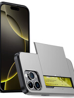 LUQ LUQ iPhone 16 Pro Hoesje Pashouder Hard - Grijs