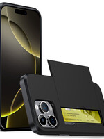 LUQ LUQ iPhone 16 Pro Hoesje Pashouder Hard - Zwart