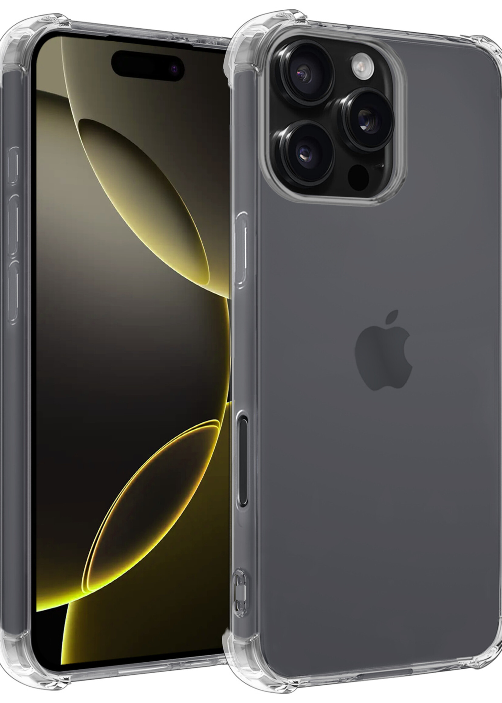 LUQ Hoesje Geschikt voor iPhone 16 Pro Hoesje Case Pashouder Cover Siliconen - Hoes Geschikt voor iPhone 16 Pro Hoesje Met Kaarthouder - Transparant