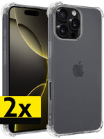 LUQ LUQ iPhone 16 Pro Max Hoesje Shockproof - Transparant - 2 PACK