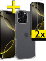 LUQ LUQ iPhone 16 Pro Max Hoesje Shockproof Met 2x Screenprotector Met Dichte Notch
