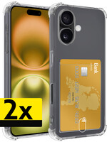 LUQ LUQ iPhone 16 Plus Hoesje Pashouder - 2 PACK