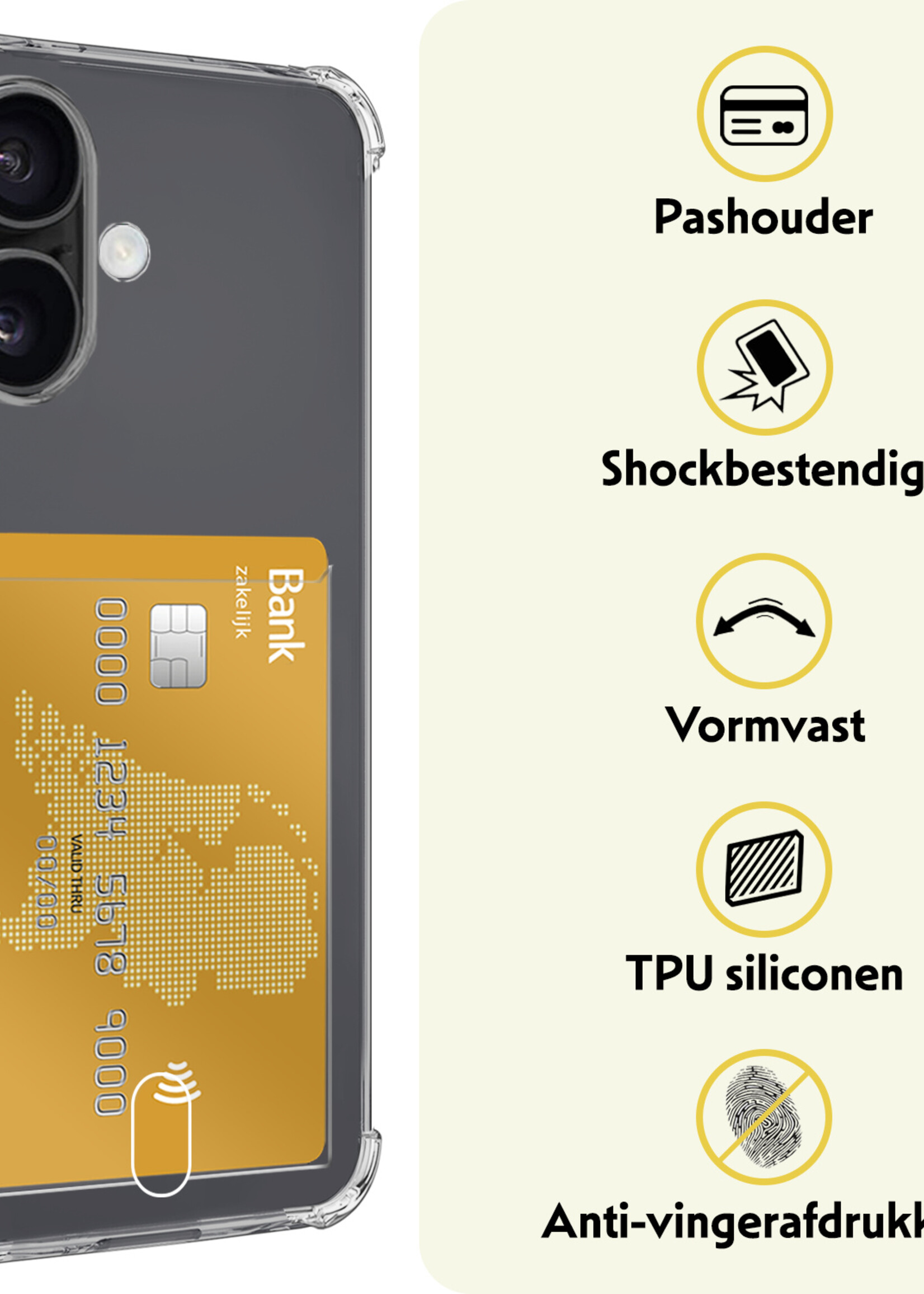 LUQ Hoesje Geschikt voor iPhone 16 Plus Hoesje Shockproof Case Siliconen Met 2x Screenprotector - Hoes Geschikt voor iPhone 16 Plus Hoes Cover Siliconen - Transparant