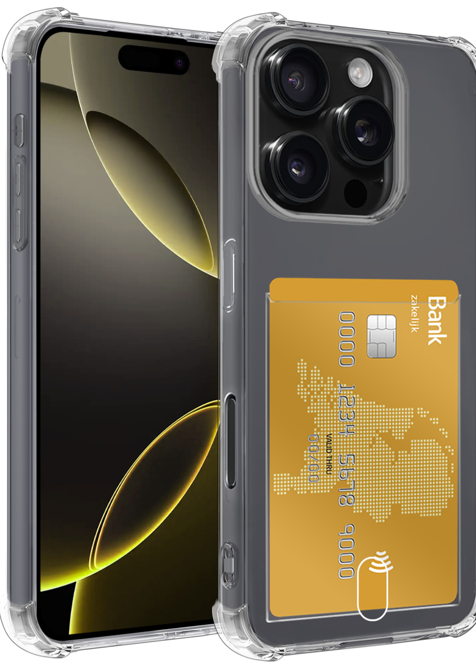 LUQ Hoesje Geschikt voor iPhone 16 Pro Hoesje Shockproof Case Siliconen - Hoes Geschikt voor iPhone 16 Pro Hoes Cover Siliconen - Transparant