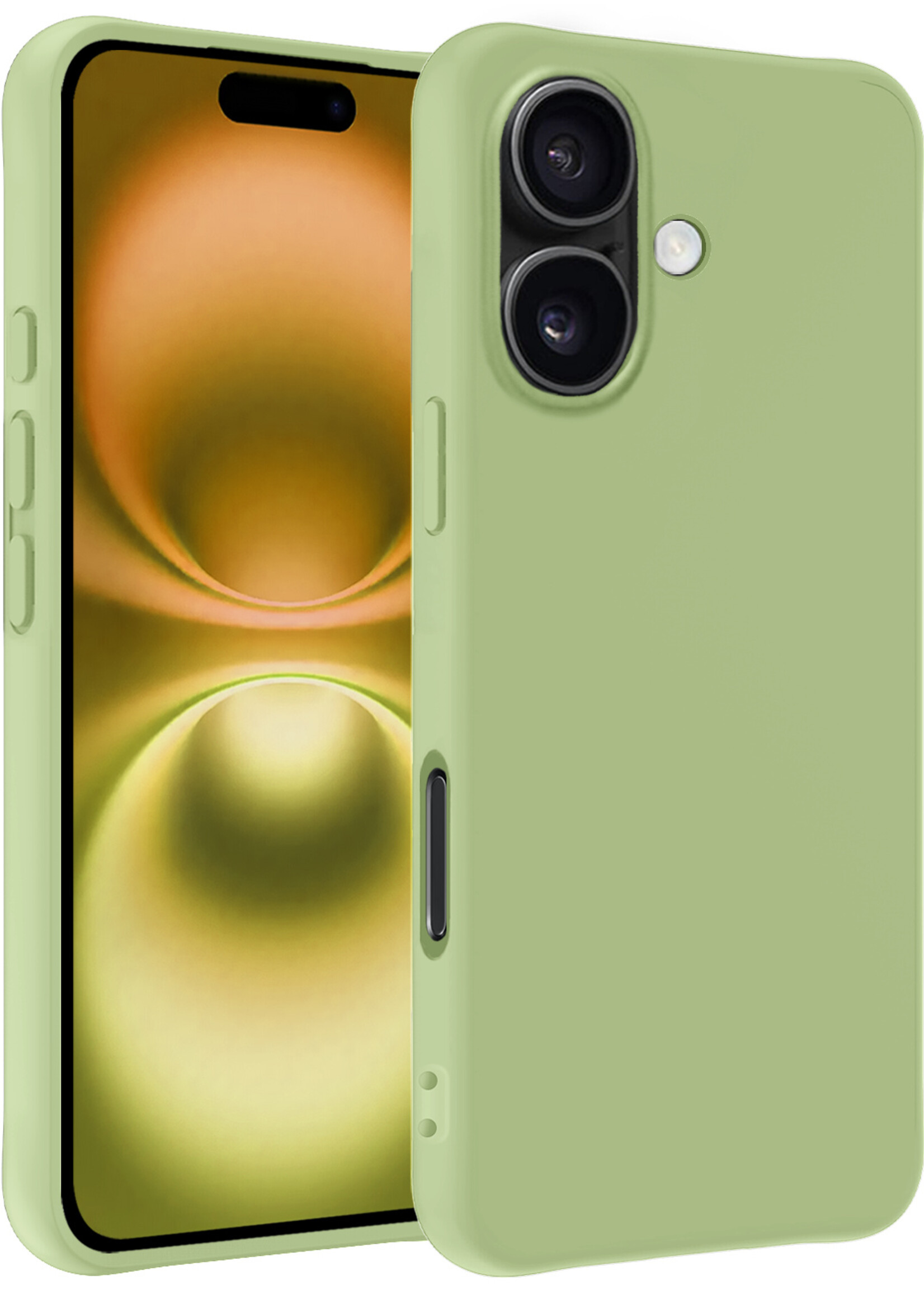 LUQ Hoesje Geschikt voor iPhone 16 Hoesje Siliconen Case - Hoes Geschikt voor iPhone 16 Hoes Siliconen - Groen