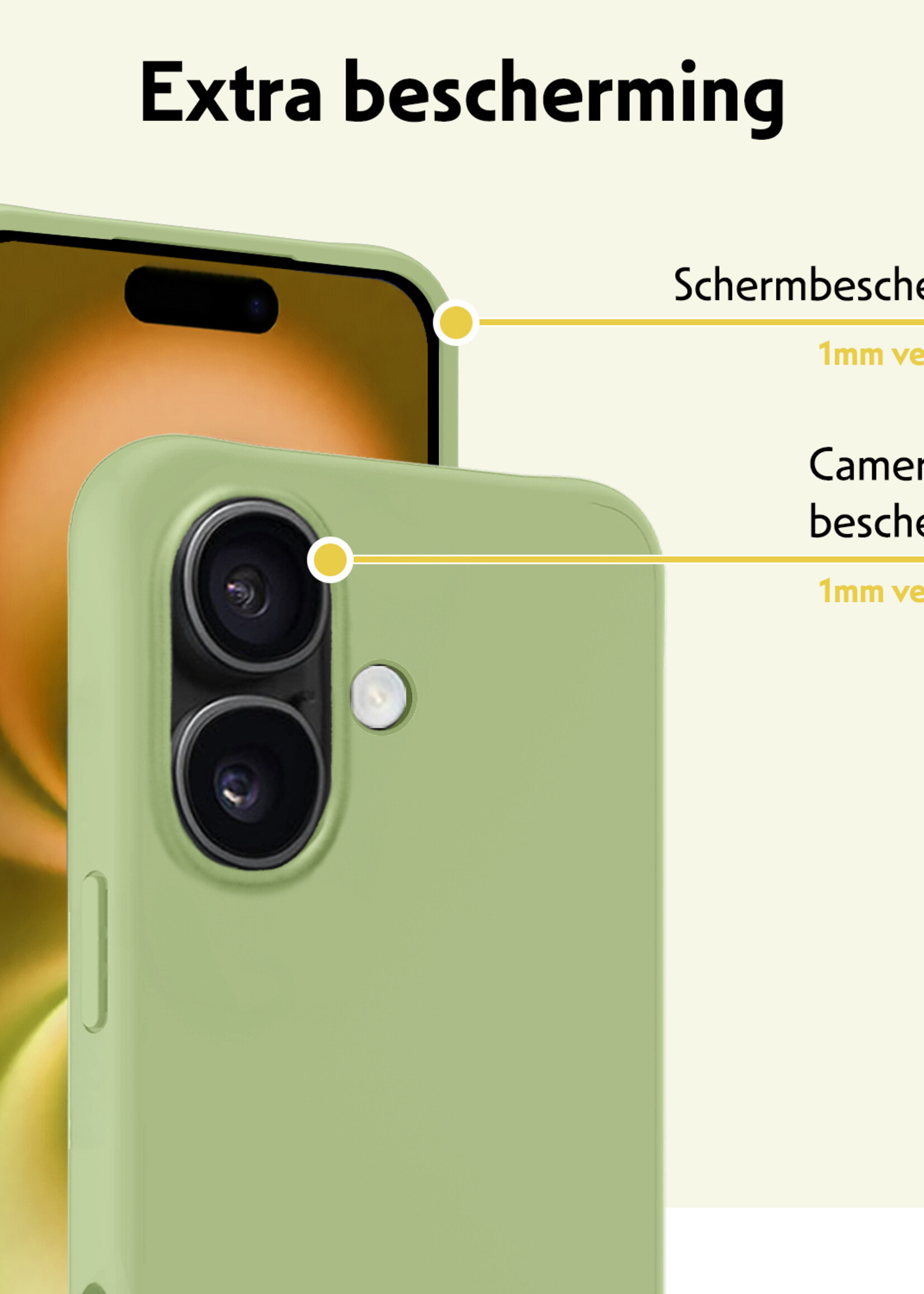 LUQ Hoesje Geschikt voor iPhone 16 Hoesje Siliconen Case - Hoes Geschikt voor iPhone 16 Hoes Siliconen - Groen