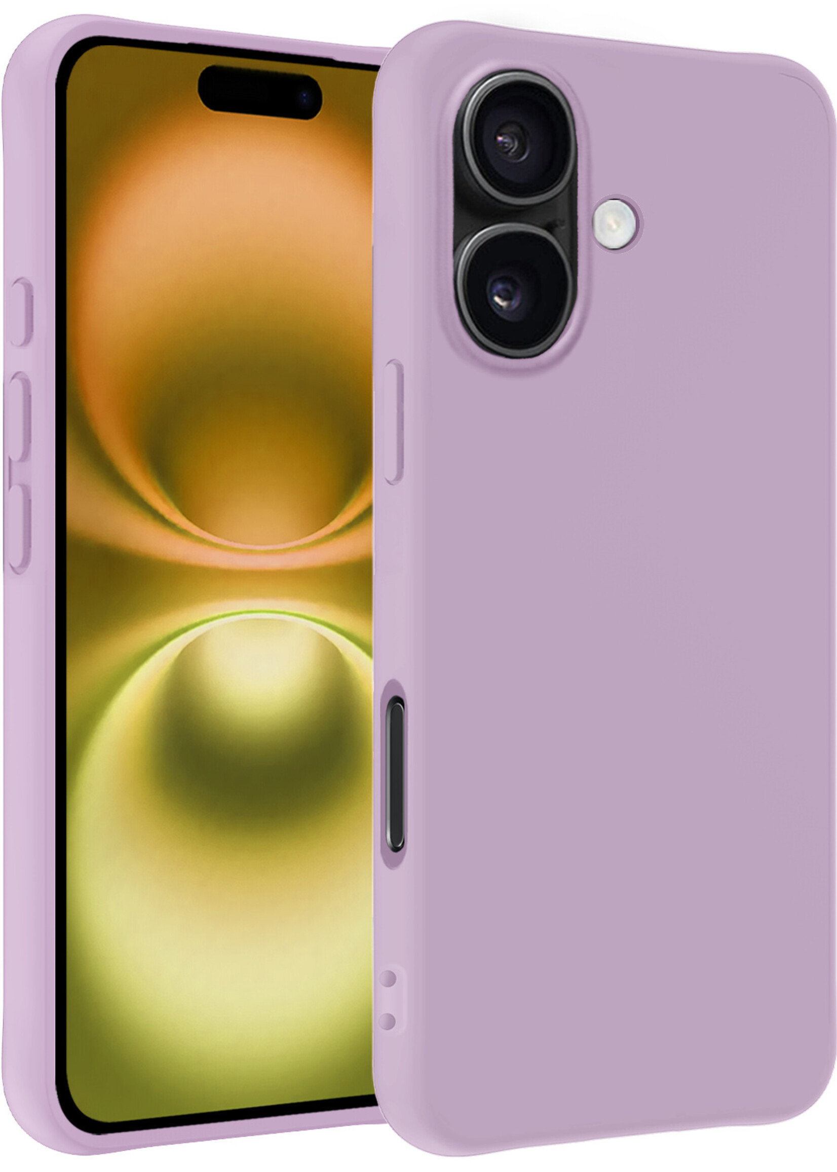 LUQ Hoesje Geschikt voor iPhone 16 Hoesje Siliconen Case - Hoes Geschikt voor iPhone 16 Hoes Siliconen - Lila