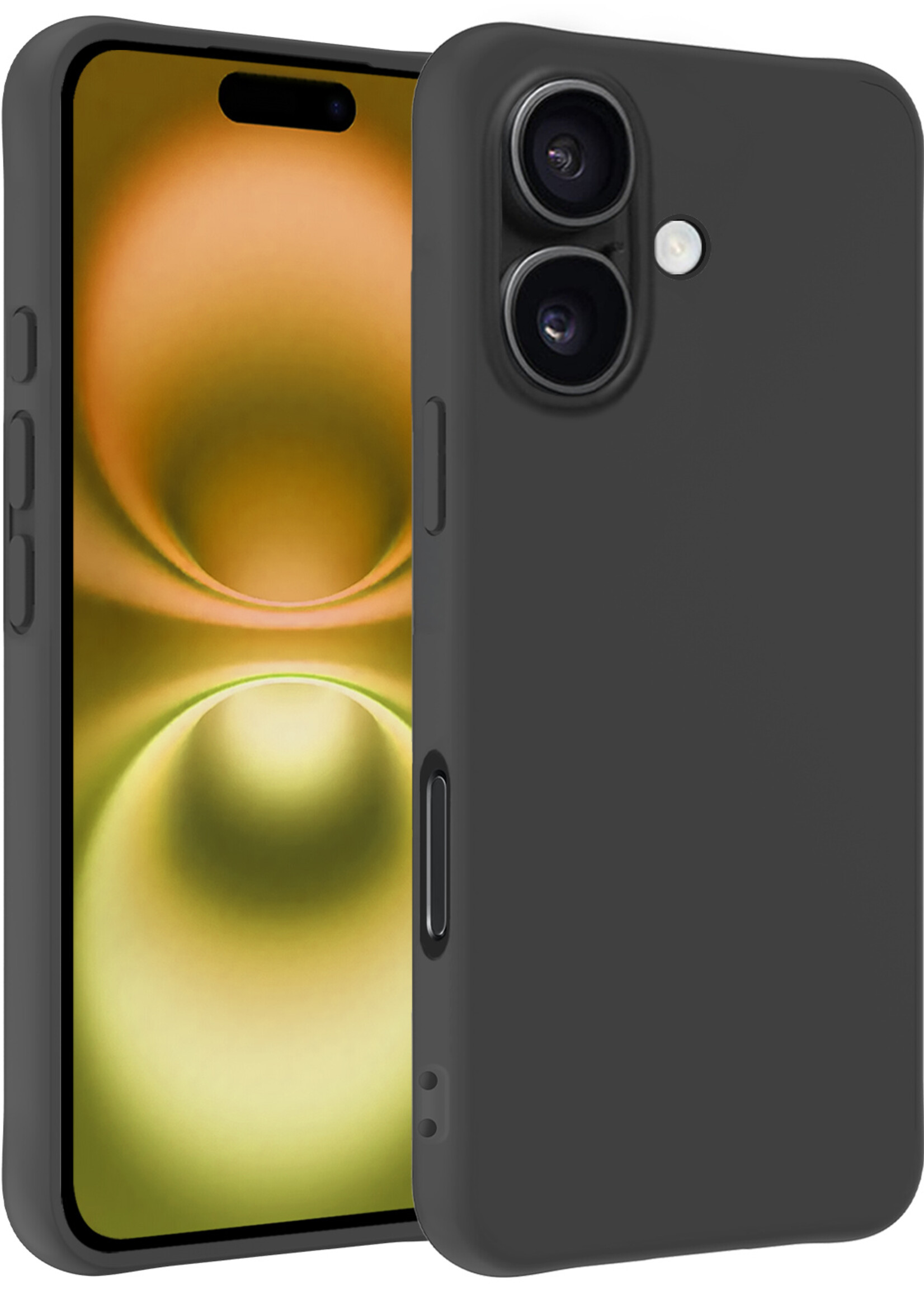 LUQ Hoesje Geschikt voor iPhone 16 Hoesje Siliconen Case - Hoes Geschikt voor iPhone 16 Hoes Siliconen - Zwart