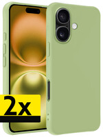 LUQ LUQ iPhone 16 Hoesje Siliconen - Groen - 2 PACK